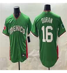 Men's Mexico Baseball #16 Jarren Duran Green 2026 World Baseball Classic Home Stadium Stitched Jersey