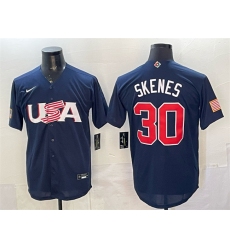 Men's USA Baseball #30 Paul Skenes Navy World Baseball Classic Stitched Jersey