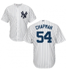 Men's Majestic New York Yankees #54 Aroldis Chapman Replica White Home MLB Jersey