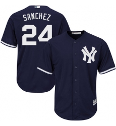 Men's Majestic New York Yankees #24 Gary Sanchez Replica Navy Blue Alternate MLB Jersey