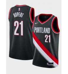 Men's Portland Trail Blazers #21 Rayan Rupert Black Icon Edition Stitched Basketball Jersey