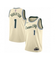 Women's Milwaukee Bucks #1 Oscar Robertson Swingman Cream Basketball Jersey - 2019 20 City Edition