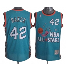 Men's Mitchell and Ness Milwaukee Bucks #42 Vin Baker Authentic Light Blue 1996 All Star Throwback NBA Jersey