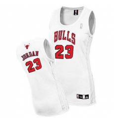 Women's Adidas Chicago Bulls #23 Michael Jordan Authentic White Home NBA Jersey