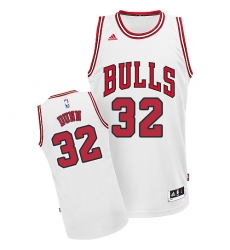 Men's Adidas Chicago Bulls #32 Kris Dunn Swingman White Home NBA Jersey