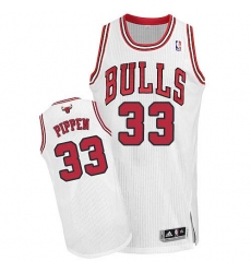 Men's Adidas Chicago Bulls #33 Scottie Pippen Authentic White Home NBA Jersey