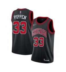 Women's Chicago Bulls #33 Scottie Pippen Swingman Black Finished Basketball Jersey - Statement Edition