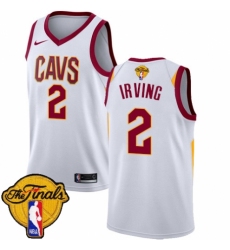 Men's Nike Cleveland Cavaliers #2 Kyrie Irving Authentic White 2018 NBA Finals Bound NBA Jersey - Association Edition