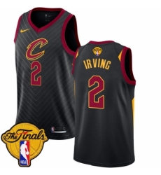 Women's Nike Cleveland Cavaliers #2 Kyrie Irving Authentic Black 2018 NBA Finals Bound NBA Jersey Statement Edition