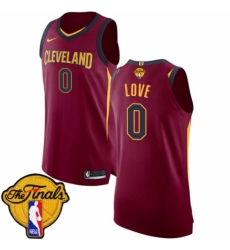 Men's Nike Cleveland Cavaliers #0 Kevin Love Authentic Maroon 2018 NBA Finals Bound NBA Jersey - Icon Edition