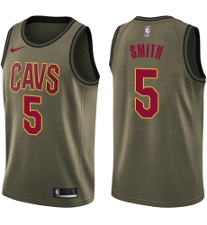 Youth Nike Cleveland Cavaliers #5 J.R. Smith Swingman Green Salute to Service NBA Jersey