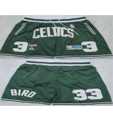 Men's Boston Celtics #33 Larry Bird Green Just Don Shorts