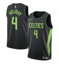 Men's Boston Celtics #4 Jrue Holiday Black 2024-25 City Edition Stitched Basketball Jersey