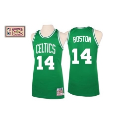 Men's Mitchell and Ness Boston Celtics #14 Bob Cousy Authentic Green Throwback NBA Jersey