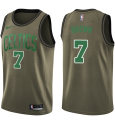 Youth Nike Boston Celtics #7 Jaylen Brown Swingman Green Salute to Service NBA Jersey