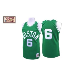 Men's Mitchell and Ness Boston Celtics #6 Bill Russell Swingman Green Throwback NBA Jersey