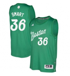 Men's Adidas Boston Celtics #36 Marcus Smart Authentic Green 2016-2017 Christmas Day NBA Jersey