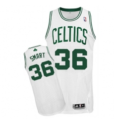 Men's Adidas Boston Celtics #36 Marcus Smart Authentic White Home NBA Jersey