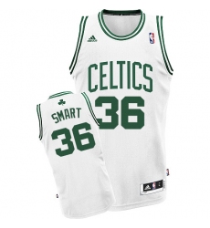 Men's Adidas Boston Celtics #36 Marcus Smart Swingman White Home NBA Jersey