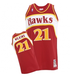 Men's Adidas Atlanta Hawks #21 Dominique Wilkins Swingman Red Throwback NBA Jersey