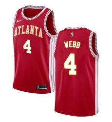 Men's Nike Atlanta Hawks #4 Spud Webb Swingman Red NBA Jersey Statement Edition