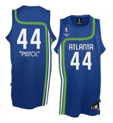 Men's Adidas Atlanta Hawks #44 Pete Maravich Authentic Light Blue Pistol NBA Jersey