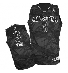 Men's Adidas Miami Heat #3 Dwyane Wade Authentic Black 2013 All Star NBA Jersey