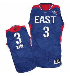 Men's Adidas Miami Heat #3 Dwyane Wade Authentic Blue 2013 All Star NBA Jersey