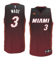 Men's Adidas Miami Heat #3 Dwyane Wade Swingman Black Resonate Fashion NBA Jersey