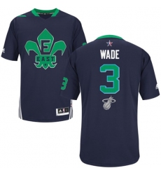 Men's Adidas Miami Heat #3 Dwyane Wade Swingman Navy Blue 2014 All Star NBA Jersey