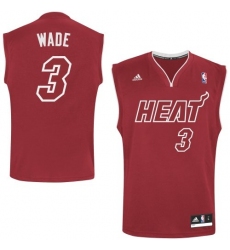 Men's Adidas Miami Heat #3 Dwyane Wade Swingman Red Pride NBA Jersey