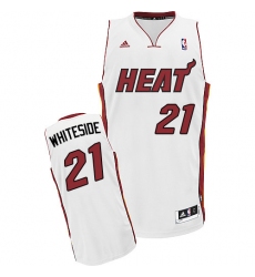 Youth Adidas Miami Heat #21 Hassan Whiteside Swingman White Home NBA Jersey