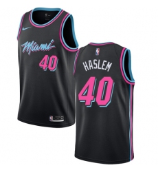 Women's Nike Miami Heat #40 Udonis Haslem Swingman Black NBA Jersey - City Edition