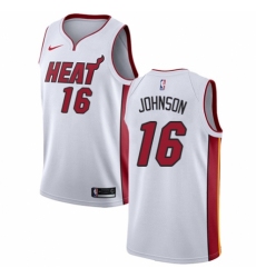 Men's Nike Miami Heat #16 James Johnson Authentic NBA Jersey - Association Edition