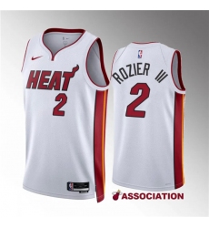 Men's Miami Heat #2 Terry Rozier III White Association Edition Stitched Basketball Jersey