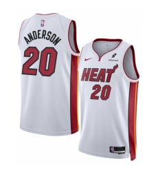 Men's Miami Heat #20 Kyle Anderson White 2025 Association Edition Swingman Stitched Basketball Jersey