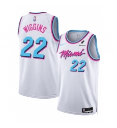 Men's Miami Heat #22 Andrew Wiggins White 2025 City Edition Stitched Basketball Jersey