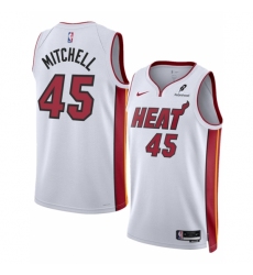 Men's Miami Heat #45 Davion Mitchell White 2025 Association Edition Swingman Stitched Basketball Jersey