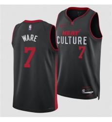 Men's Miami Heat #7 Kel'el Were Black 2024 Draft City Edition Stitched Basketball Jersey