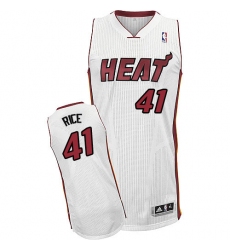 Men's Adidas Miami Heat #41 Glen Rice Authentic White Home NBA Jersey