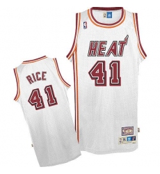 Men's Adidas Miami Heat #41 Glen Rice Authentic White Throwback NBA Jersey