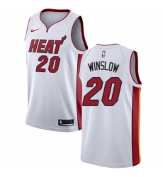 Men's Nike Miami Heat #20 Justise Winslow Authentic NBA Jersey - Association Edition