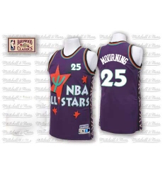 Men's Adidas Charlotte Hornets #25 Alonzo Mourning Authentic Purple 1995 All Star Throwback NBA Jersey