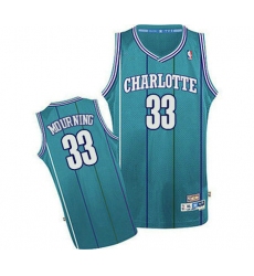 Men's Adidas Charlotte Hornets #33 Alonzo Mourning Authentic Light Blue Throwback NBA Jersey