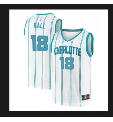 Men's Charlotte Hornets #18 LaMelo Ball White Association Edition Stitched Basketball Jersey