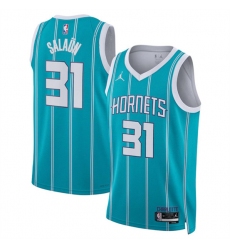 Men's Charlotte Hornets #31 Tidjane Salaun Teal 2024 Draft Icon Edition Stitched Basketball Jersey