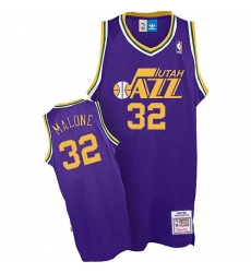 Men's Adidas Utah Jazz #32 Karl Malone Authentic Purple Throwback NBA Jersey