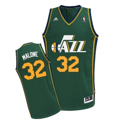 Men's Adidas Utah Jazz #32 Karl Malone Swingman Green Alternate NBA Jersey