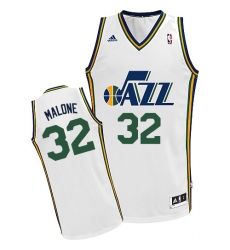 Men's Adidas Utah Jazz #32 Karl Malone Swingman White Home NBA Jersey