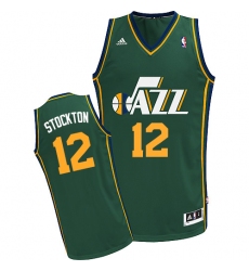 Men's Adidas Utah Jazz #12 John Stockton Swingman Green Alternate NBA Jersey